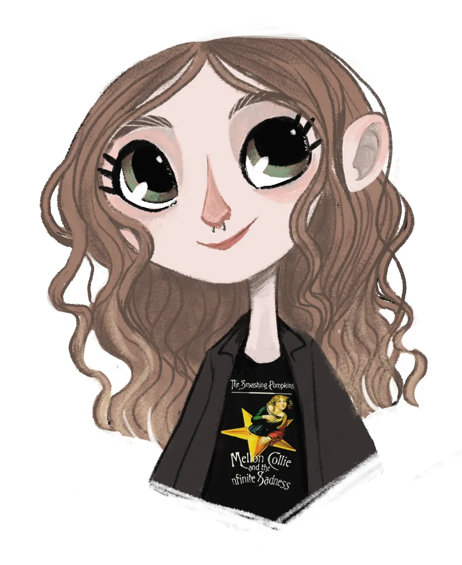 Illustrated portrait of Angie Hemans