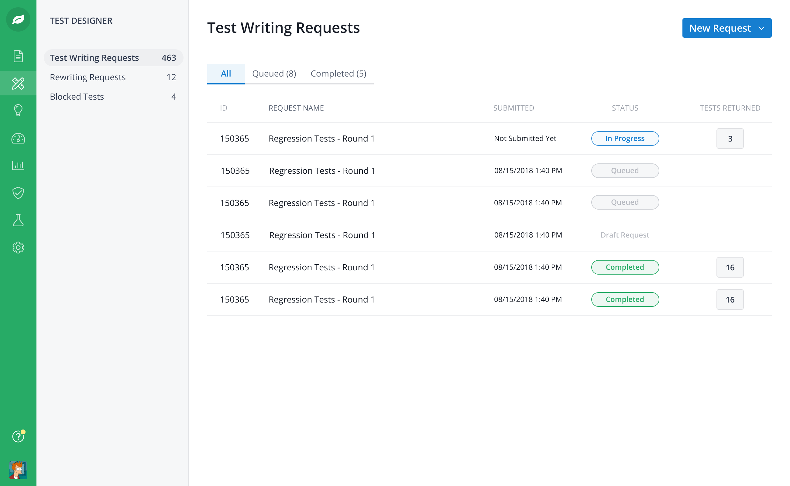 Test Designer screen 4