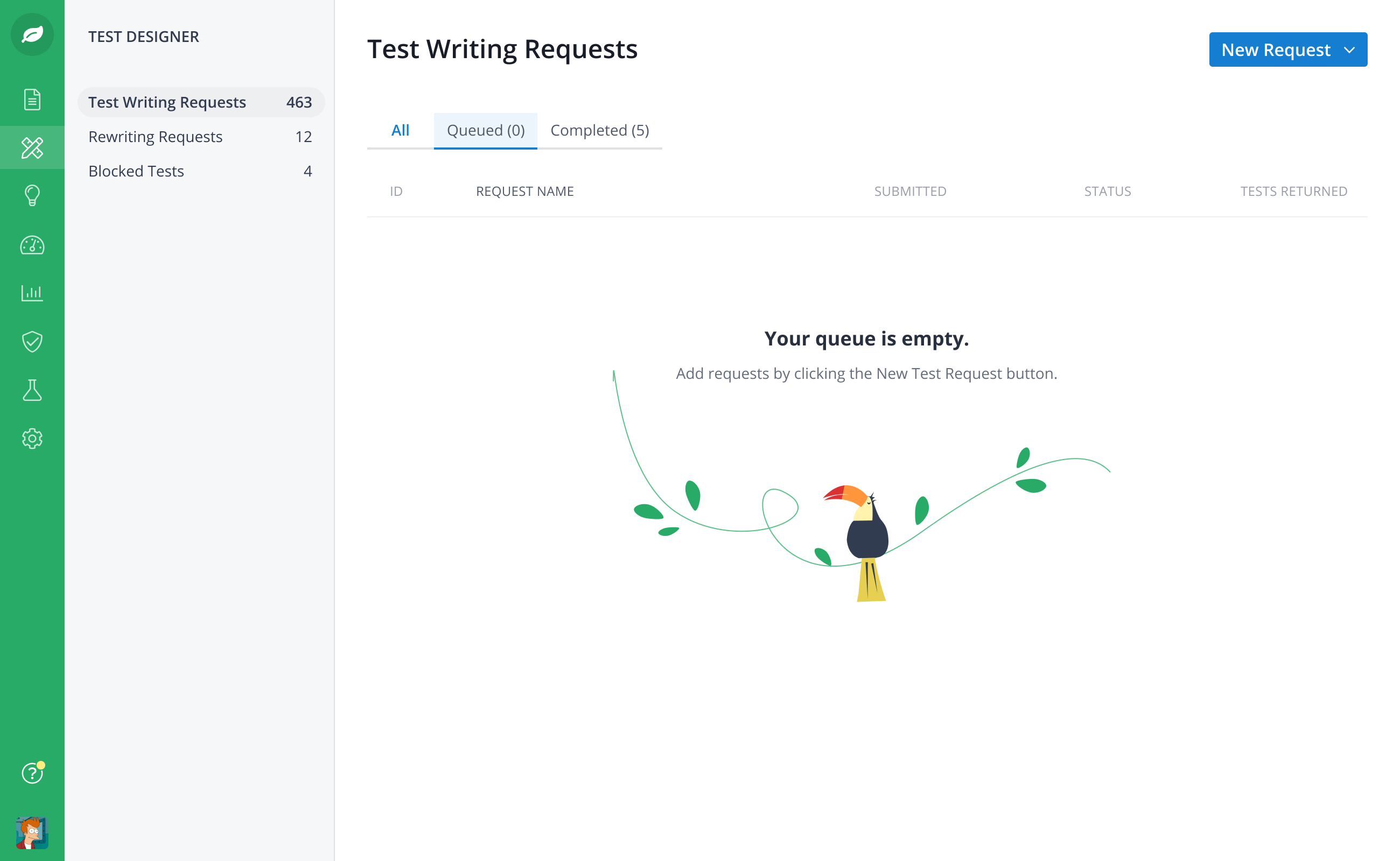 Test Designer screen 5