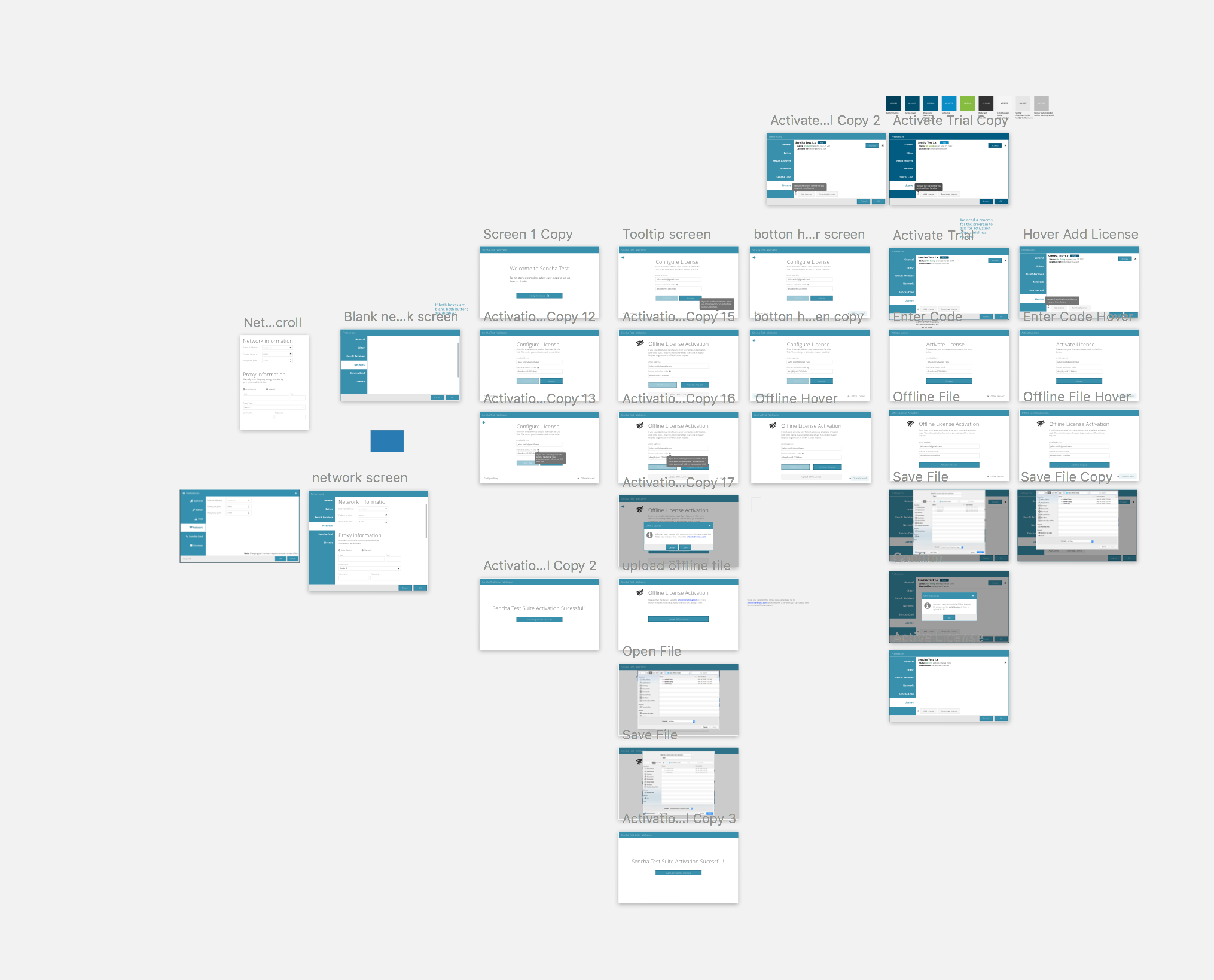 Sencha product screens